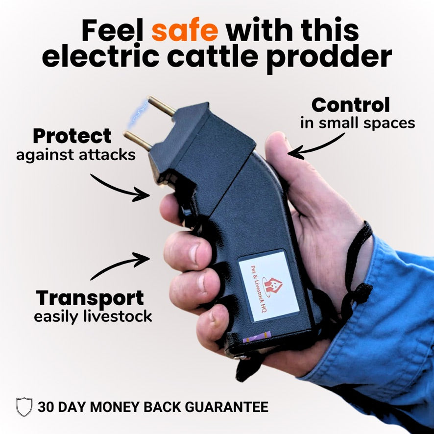 handheld battery cattle prodder electric shock stock prod jigger 4000v