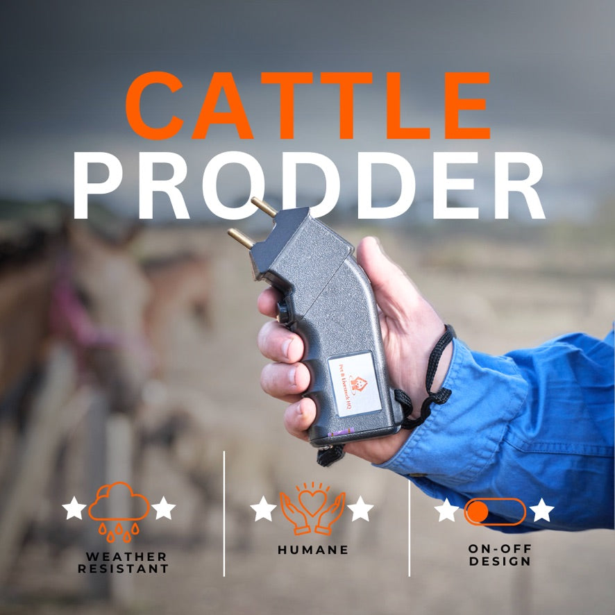 handheld battery cattle prodder electric shock stock prod jigger 4000v